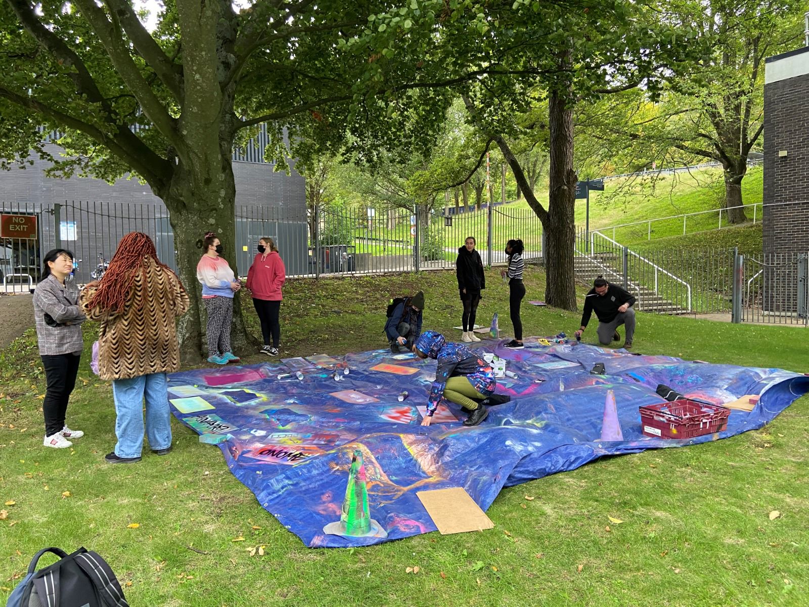 Students at a graffiti workshop 