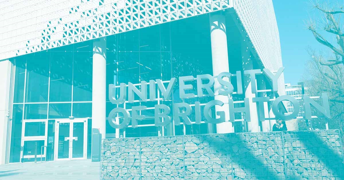 A University building with huge 'University of Brighton' lettering outside